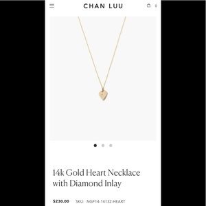 NWOT Chan Luu gold heart necklace with diamond